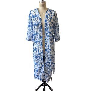 VerdeLimon Blue Animal Print Women’s Cover-up Robe